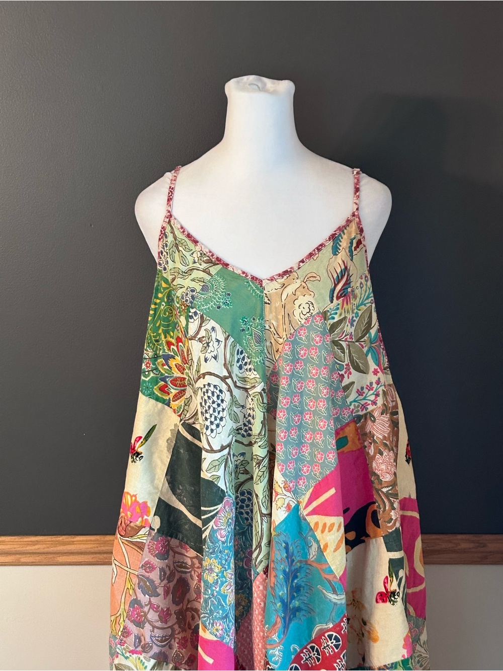 Earthbound Trading Company Fairy Assorted Patchwork Dress Sz XL Sleeveless Multi - Picture 4 of 11